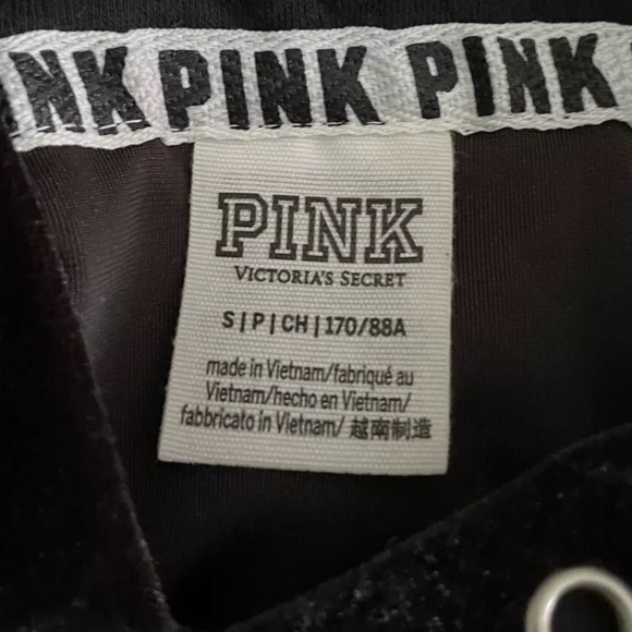 Victoria's Secret PINK size small crop top sweatshirt hoods black clover - Picture 4 of 9